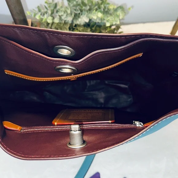 Coach 1941 Leather Duffel Shoulder Bag  - Steel Blue - Style 58017 - Picture 9 of 15